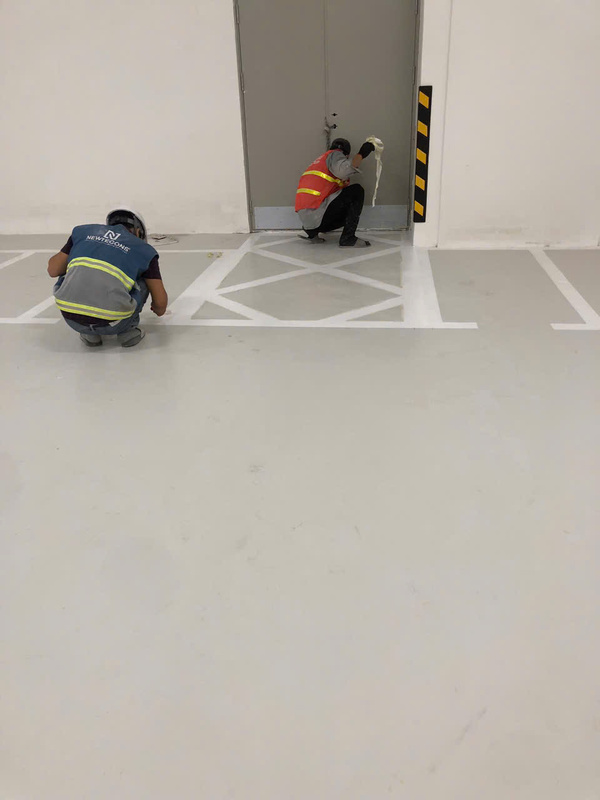 Thi công sơn kẻ vạch tầng hầm dự án Bason - Thi Công Sơn Epoxy Đang Khoa - Công Ty TNHH Thương Mại Xây Dựng Đang Khoa